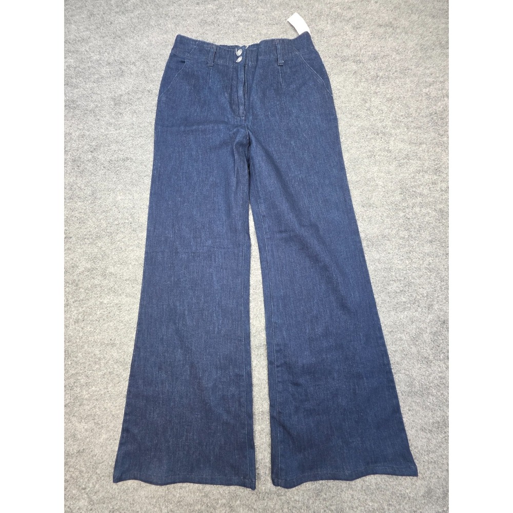 Anthropologie Maeve Jeans Woman's 28 Blue Wide Flared Bottom Stretch Denim NWT